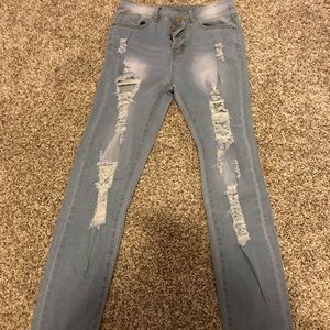 light ripped jeans